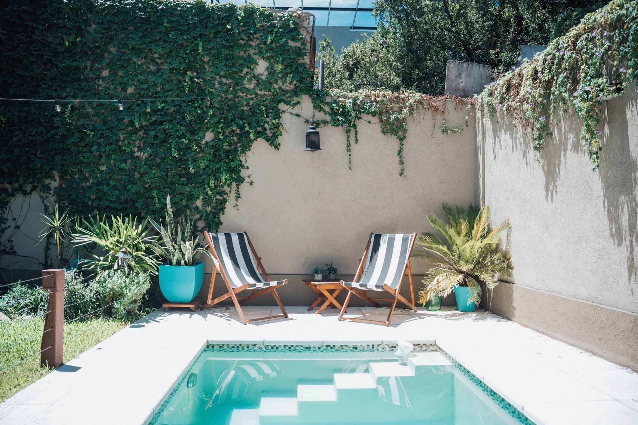 Outdoor patio and pool seating