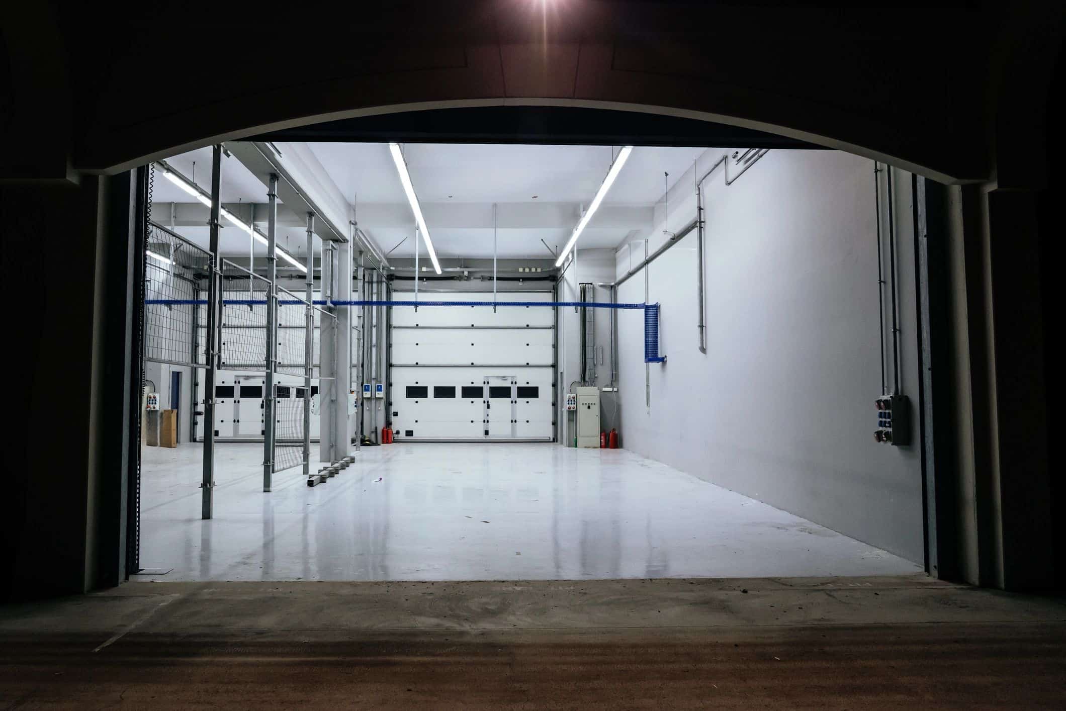 Bright modern residential garage