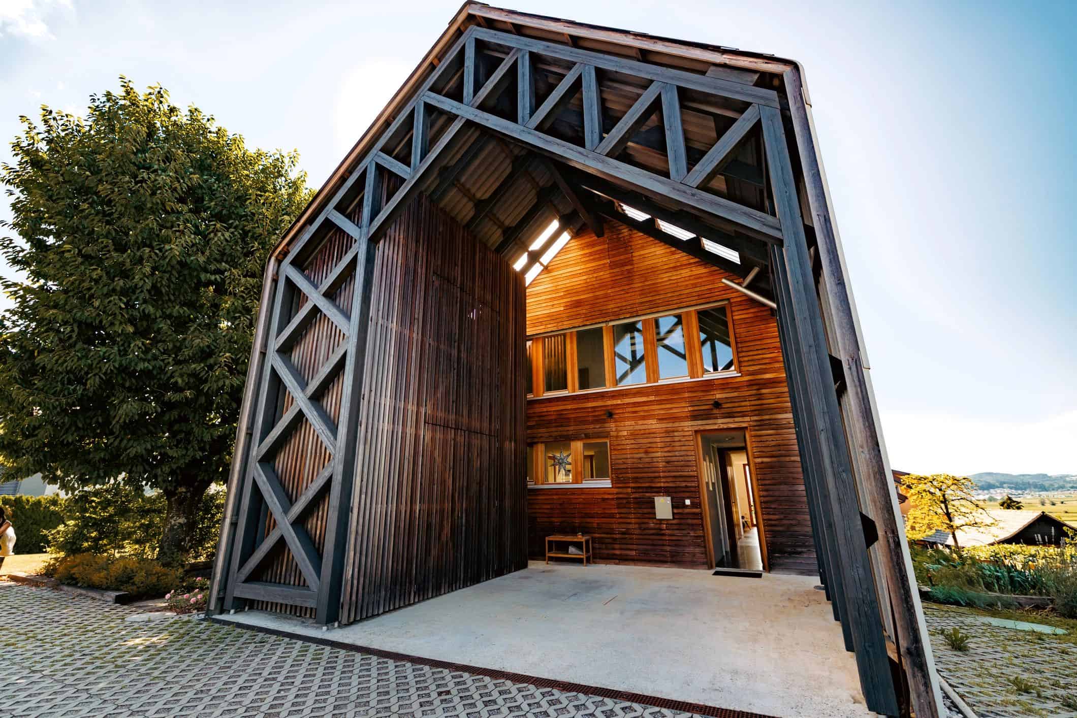 Modern home framed for an addition project