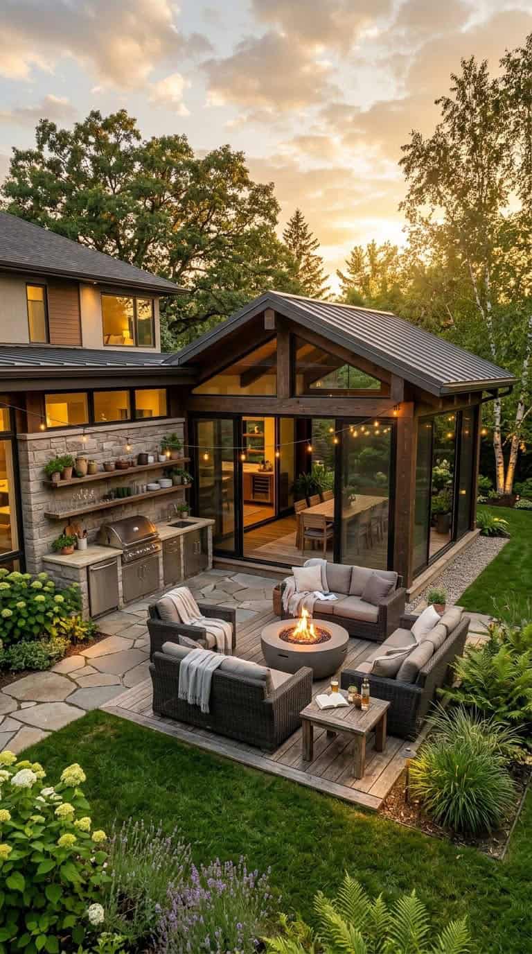 Finished residential exterior with covered entry